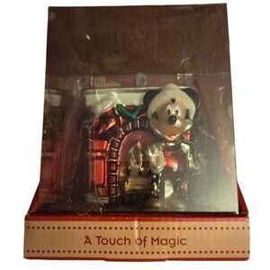Disney Mickey Mouse Fireplace Blown Glass A Touch of Magic Christmas Ornament